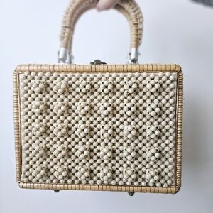 1960s Rattan Beaded Purse